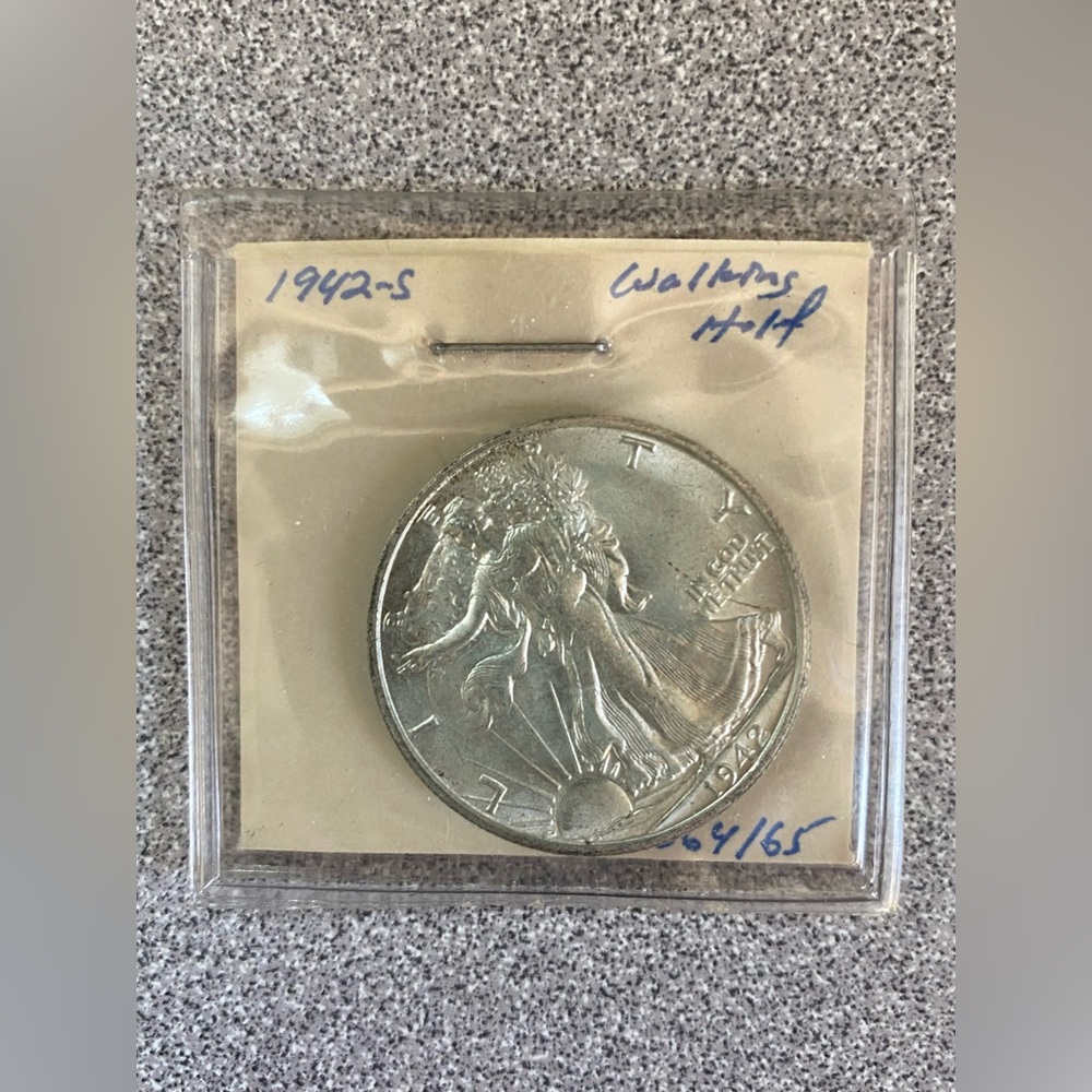 1942-S Walking Liberty Half Dollar Coin - Picture 1 of 16